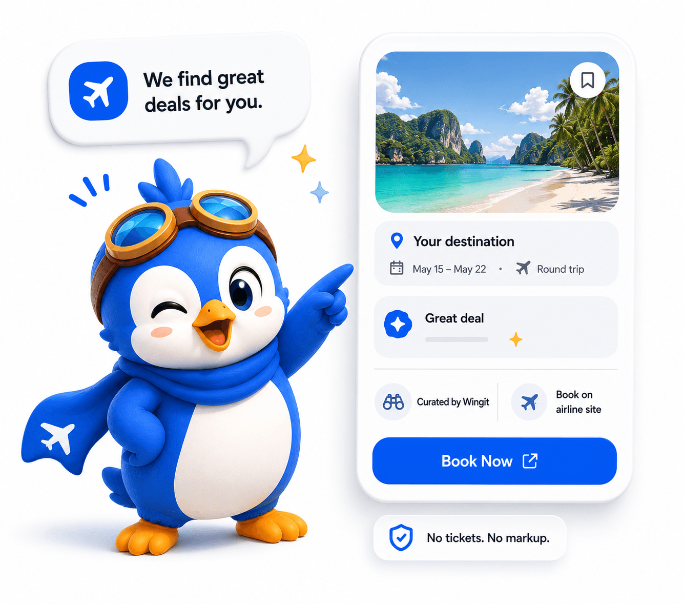 You book direct. We never touch your money.